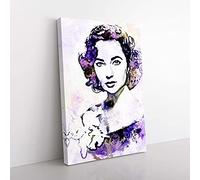 Elizabeth Taylor in Abstract Canvas Wall Art Print 30x20 Inch