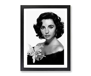 Elizabeth Taylor No.1 Modern Framed Print | A2 Black Framed Wall Art | Ready to Hang | Modern Nature Picture | Living Room Bedroom Lounge Office