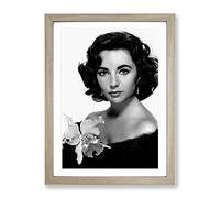 Elizabeth Taylor No.1 Modern Framed Print | A3 Oak Framed Wall Art | Ready to Hang | Modern Nature Picture | Living Room Bedroom Lounge Office