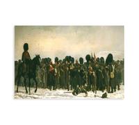 Elizabeth Thompson - Lady Butler Calling The Roll After An Engagement - Crimea 1874 Original Painting Poster Bedroom Canvas Decor Print Wall Art Offic