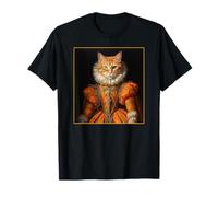 Elizabeth Tudor I Portrait Orange Tabby Cat in Parody Art T-Shirt