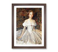 Elizabeth Witts By Frank Cowper Cadogan Classic Painting Framed Print | A4 Walnut Framed Wall Art | Ready to Hang | Classic Historical Picture | Living Room Bedroom Lounge Office
