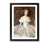 Elizabeth Witts By Frank Cowper Cadogan Classic Painting Framed Wall Art Print, Ready to Hang Picture for Living Room Bedroom Home Office Décor, Black A4 (34 x 25 cm)