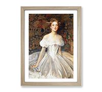 Elizabeth Witts By Frank Cowper Cadogan Classic Painting Framed Wall Art Print, Ready to Hang Picture for Living Room Bedroom Home Office Décor, Oak A4 (34 x 25 cm)