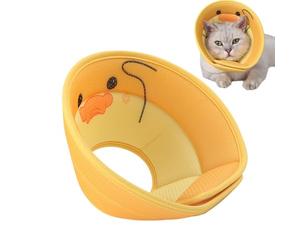 Elizabethan Cat Collar - Soft Mesh Size S/M/L, Breathable 3D Donut with Cute Animal Pattern | Protective Cone for Kittens, Cats and Small Dogs to Prevent Wounds