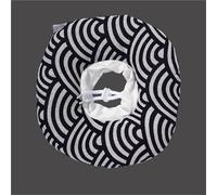 Elizabethan Collar for Dogs & Cats, Soft Cotton Adjustable Recovery Cone After Surgery, Breathable & Waterproof Pet Protective Neck Brace, Multiple Sizes & Cute Patterns(Wave style linen and cotton,S)