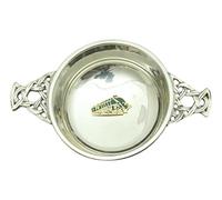 Elizabethan Enamel Pewter Knot Band Quaich Bowl Scottish Quaich 118