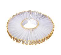 Elizabethan Neck Ruff Clown Ruffled Collar Lace Detachable Costume Accessory Comfortable Fit Suitable for Stage Shows Fancy Dress, Gold White