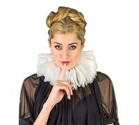 Elizabethan Neck Ruff Medieval Tudor Costume (5cm height X 10cm depth X 50cm Total Leght, White)