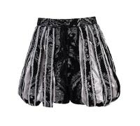 Elizabethan Tudor Pants Men's Ren Faire Noble Renaissance Costume Tudor Breeches Pumpkin Pants, Black Silver, Large