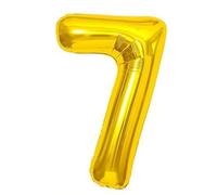 Elizakumi Golden Number 7 Balloon Large Number 7th Birthday Balloon for Boy Girl Men Women, Anniversary Helium Foil Number Balloon 7 Gold / 40inch