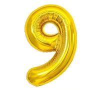 Elizakumi Golden Number 9 Balloon Large Number 9th Birthday Balloon for Boy Girl Men Women, Anniversary Helium Foil Number Balloon 9 Gold / 40inch