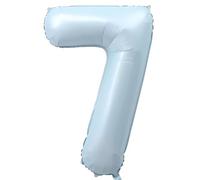 Elizakumi Number 7 Balloons BB Blue Large 7th Birthday, Anniversary Helium Foil Number Balloon 7 Baby Blue / 40inch Party Deco