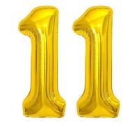 Elizakumi Number Balloons Golden Number 11 Balloon, Large Balloon Number 11th Birthday Balloon for Boy Girl Men Women, Anniversary Helium Foil Number Balloon 11 Gold / 40inch