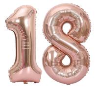 Elizakumi Rose Gold Number Balloon 18/81 Large 18th 81th Birthday Anniversary Foil Helium Number 18/81 Rose Gold / 40inch Party Deco