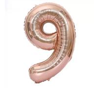 Elizakumi Rosegold Number 9 Balloon Large Number 9th Birthday Balloon for Boy Girl Men Women, Anniversary Helium Foil Number Balloon 9 Rose gold / 40inch