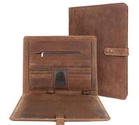 ELIZO Leather Bible Cover Bible Case for Men Women Genuine Leather Bible Bag Holder Cross Large Carrying with Zipper Case Protector Christian Religious Gifts for Mens Saddle Letter