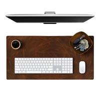 ELIZO Leather Desk Pad Real Leather Desk Mat (32x16) Desk Cover Desk Blotter Desk Protector Large Computer Mat for Keyboard Gaming Mouse Pad (Antique 2mm) Table Laptop Mat Office Desktop Accessories