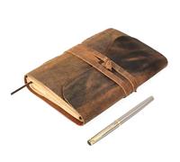 ELIZO Leather Journal Notebook Leather Bound Journal for Men (Refillable) Lined Writing Journals for Women, 5x7 Small Travel Journal Diary 200 Page Pen Gift Set