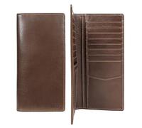 ELIZO Men's Genuine Leather Long Wallet - RFID Blocking Rodeo Checkbook Wallet | Slim Western Bifold Wallet with 16 Card Slots, ID Window | Top Grain Leather Cowboy Wallet