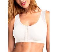 ELizoop Front Closure Bras Post Surgery Bra Breast Augmentation Bras Compression Bra Post Surgical Bra Op Front Close Sports Bra (White,M)