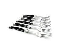 Eljjhah Black cutlery set Steak Fork Stainless Steel Dinner Forks Plastic Handle Table Fork Four Times Table Dinnerware 2/4/6pcs8'Laguiole Style (Color : 2 PCS)