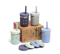 Elk and Friends Kids 10oz Stainless Steel Mason Jars + Sleeves + Lids | 4pk