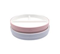 Elk and Friends Kids 7.8” Porcelain White Divided Plates with Silicone Sleeves | Suitable for Babies/Toddlers | Microwave & Dishwasher Safe | Non Slip Dinnerware | Snack Dishes | 2 Pack