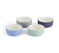 Elk and Friends Kids Porcelain Bowls with Silicone Sleeves | Suitable for Babies/Toddlers | Microwave & Dishwasher Safe | Non Slip Dinnerware | Snack Dishes | 4 Pack