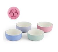 Elk and Friends Kids Porcelain Bowls with Silicone Suction Sleeves | Suitable for Babies/Toddlers | Microwave & Dishwasher Safe | Stay Put Dinnerware | Snack Dishes | 4 Pack