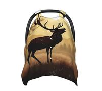 Elk Artwork Baby Car Seat Canopy Cover, Multi Use Breathable Nursing Breastfeeding Covers for Mom Soft Stroller Sun Shade Newborn Shower Gift