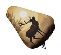 Elk Artwork Bike Seat Cover Waterproof Oxford Fabric, Universal Adjustable Bicycle Saddle Cover with Drawstring Easy Install Protective Rain Dust Covers for Women Men