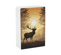 Elk Artwork Cigarette Case, Plastic Waterproof Shockproof, Airtight Push Open Cigarette Box, Capacity King Size Cigarette Holder, Portable Cigarette Container for Outdoor Travel Camping Office