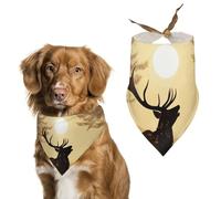Elk Artwork Dog Bandanas Soft Cute Triangle Larges Scarfs for Pets Kerchief Print Pet Handkerchiefs for Small Medium Large Dogs Puppy Cats