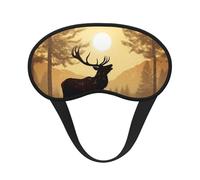 Elk Artwork Sleep Mask for Side Sleepers: Blackout Eye Masks for Sleeping - Soft Breathable Soft Eye Shade Cover for Travel - Adjustable Night Blindfold for Men Women Gifts