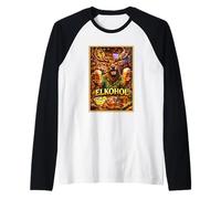 Elk at Party Drinking Alcohol Animal Adult Bar Parody Art Raglan Baseball Tee