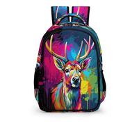 Elk Backpack School Bag Travel Daypack Animal Elk Rucksack for Students Boys Girls, Laptop Backpack