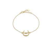 14K Gold Crescent Moon and Star Bracelet Elk & Bloom Gold One Size