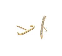 Elk & Bloom 14K Gold Plated Small Bar Stud Earrings - Gold - No thank you - Gold