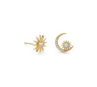 Elk & Bloom 14K Gold Star And Crescent Moon Earrings Gold