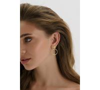 Elk & Bloom Chunky Gold Sunburst Drop Halo Stud Earrings Gold