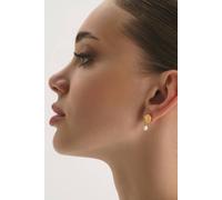 Elk & Bloom Chunky Pearl Gold Goddess Drop Earrings Gold One Size