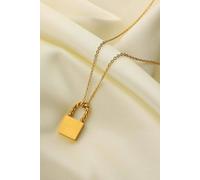 Elk & Bloom Dainty 14K Gold Lock Necklace Gold One Size