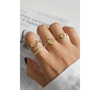 Elk & Bloom Dainty 14K Gold Moon Ring Gold One Size