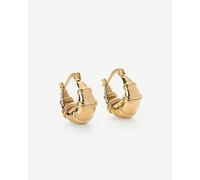 Elk & Bloom High Hoops Chunky Teardrop 15K Gold Ringed Hoops - Gold - Yes please