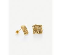 Elk & Bloom Knotted Dream Chunky Square 15K Gold Stud Earrings - Gold - Yes please