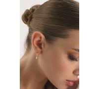 Elk & Bloom Large Gold Twist Huggie Hoop Earrings Gold One Size