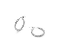 Elk & Bloom Large Sterling Silver Twist Huggie Hoop Earrings - Silver - Yes please