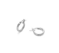 Elk & Bloom Small Sterling Silver Twist Huggie Hoop Earrings - Silver - Yes please - Silver