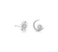 Elk & Bloom Sterling Silver Star And Crescent Moon Earrings Silver One Size